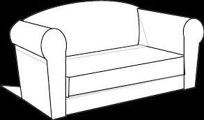 bed black and white couch clipart free