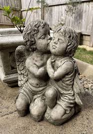Kissing Cherubs Stone Statue Cherub Boy