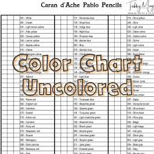Caran Dache Pablo Color Chart 120 Colors