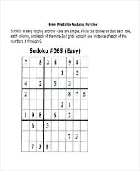 8 Sudoku Templates Free Sample Example Format Free