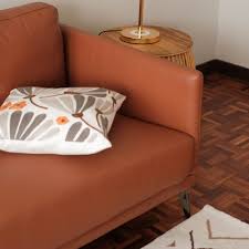 ean caramel full leather 3 seater sofa