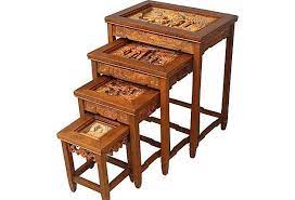 Antique Carved Asian Nesting Tables