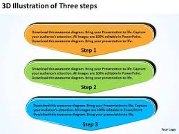 3d Illustration Of Three Steps Planning Flow Chart