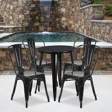 Black Metal Indoor Outdoor Table Set