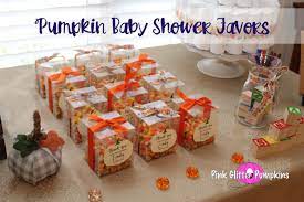 pumpkin baby shower favors pink