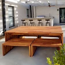 Maynard Modern Redwood Patio Table