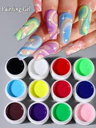 12 bottles painting gel nail polish y2k