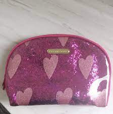 glitter pink makeup bag pouch