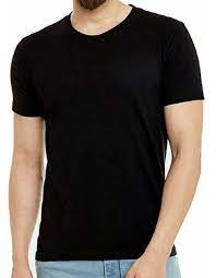 cotton round neck plain black t shirt