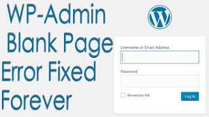 fixed wordpress admin blank page