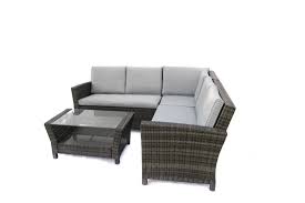 Product description the marseille corner sofa set has been designed in our exclusive luxury grey mixed rattan weave and consists of modular sections so it can be moved about and arranged into different positions. La Rattan Corner Set 4 Piece Grey Graphite
