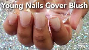 young nails cover blush acrylic nails