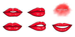 premium vector red glossy female lips