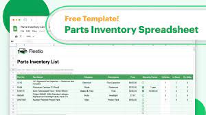parts inventory management spreadsheet