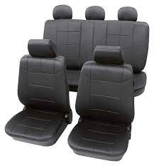 Grey Seat Covers Leather Look Dark For