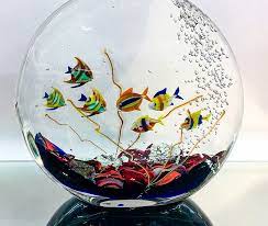 Murano Glass Round Fish Tank With 7