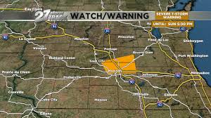 A severe thunderstorm warning is issued when severe thunderstorms are occurring or imminent in the warning area. Severe T Storm Warning Issued For Portion Of S Wi