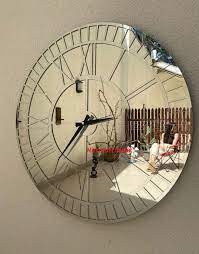 Wall Clock Mirror Clock Silver