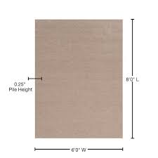 foss ribbed taupe 6 ft x 8 ft indoor