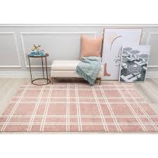 isaac mizrahi 8 ft 3 in x 10 ft jaxon cm15a plaid geometric contemporary pink area rug