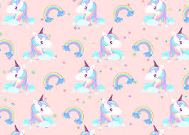 cute rainbow unicorn pattern background