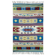 hand woven wool indian dhurrie rug 4x6