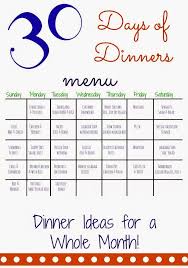 30 Days Of Dinners Another Month Of Meal Planning Food