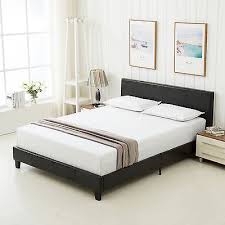 ← wooden bedroom wall shelves. Bed Frame Mecor Slats Upholstered Headboard Bedroom Faux Leather Full Size Black Walmart Com Walmart Com