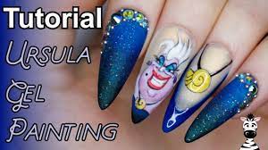 handpainted ursula gel nail art