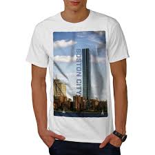Wellcoda Boston City Urban Mens T Shirt Clear Graphic