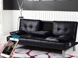 Black Faux Leather Sofa Bed