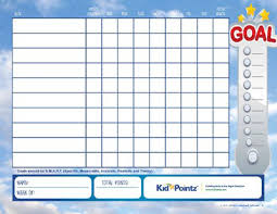 Kids Goal Charts With Points Rewards Kid Pointz