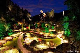 the butchart gardens at night photo