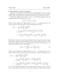 Polar Cauchy Riemann Eqns