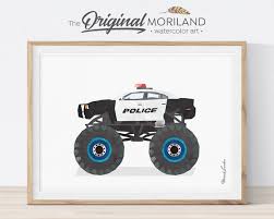 Police Monster Truck Print Monster