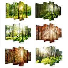 Es handelt sich hier um das stillleben von portobello zustand: Vlies Leinwand Bilder Wald Grun Landschaften Wandbilder Wohnzimmer Kunstdruck Ebay
