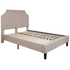 upholstered platform bed frame grey