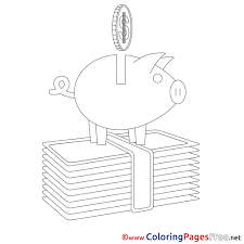 Adorable free printable coloring pages for kids can be printed and colored in any way you or your child want to. Piggy Bank For Kids Business Colouring Page