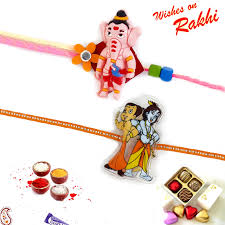 Chhota bheem & friends are having fun enjoying sweets and laddoos but ganpatiji didn't get. Set Of 2 Ganesha Krishna Chhota Bheem Rakhi Pst17220 Sendmyrakhi