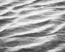 Abstract Ocean Wall Art Black White