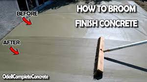 How to Broom Finish a Concrete Slab - YouTube