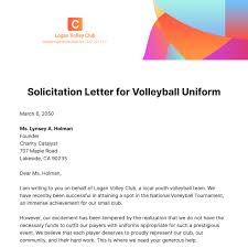 solicitation letter for volleyball