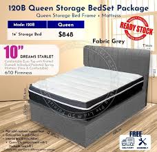 Storage Bed Set Queen Size