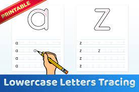 trace lowercase letters a z worksheets