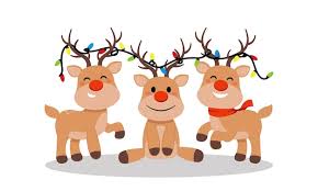 Premium Vector | Group of cute reindeer decorated with christmas lamp. holiday  clip art. cute flat isolated on white background.