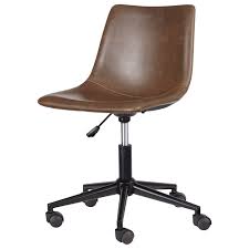 Heavy duty desk chair with head rest. Ashley Signature Design Office Chair Program H200 01 Home Office Swivel Desk Chair In Brown Faux Leather Dunk Bright Furniture Office Task Chairs