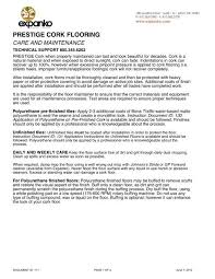 prestige cork flooring care and