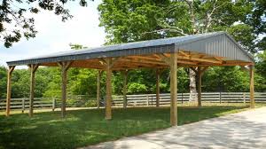 Cheap price prefab wooden carport/2 car wooden carport for sale. Top Only Pole Barn Texwin