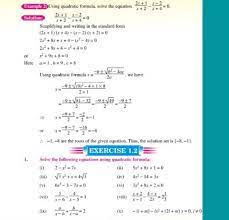 Quadratic Equation Exercise 1 2