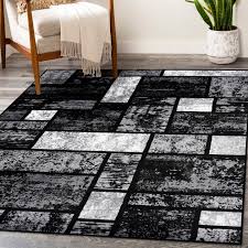 gray geometric modern area rug 8x10